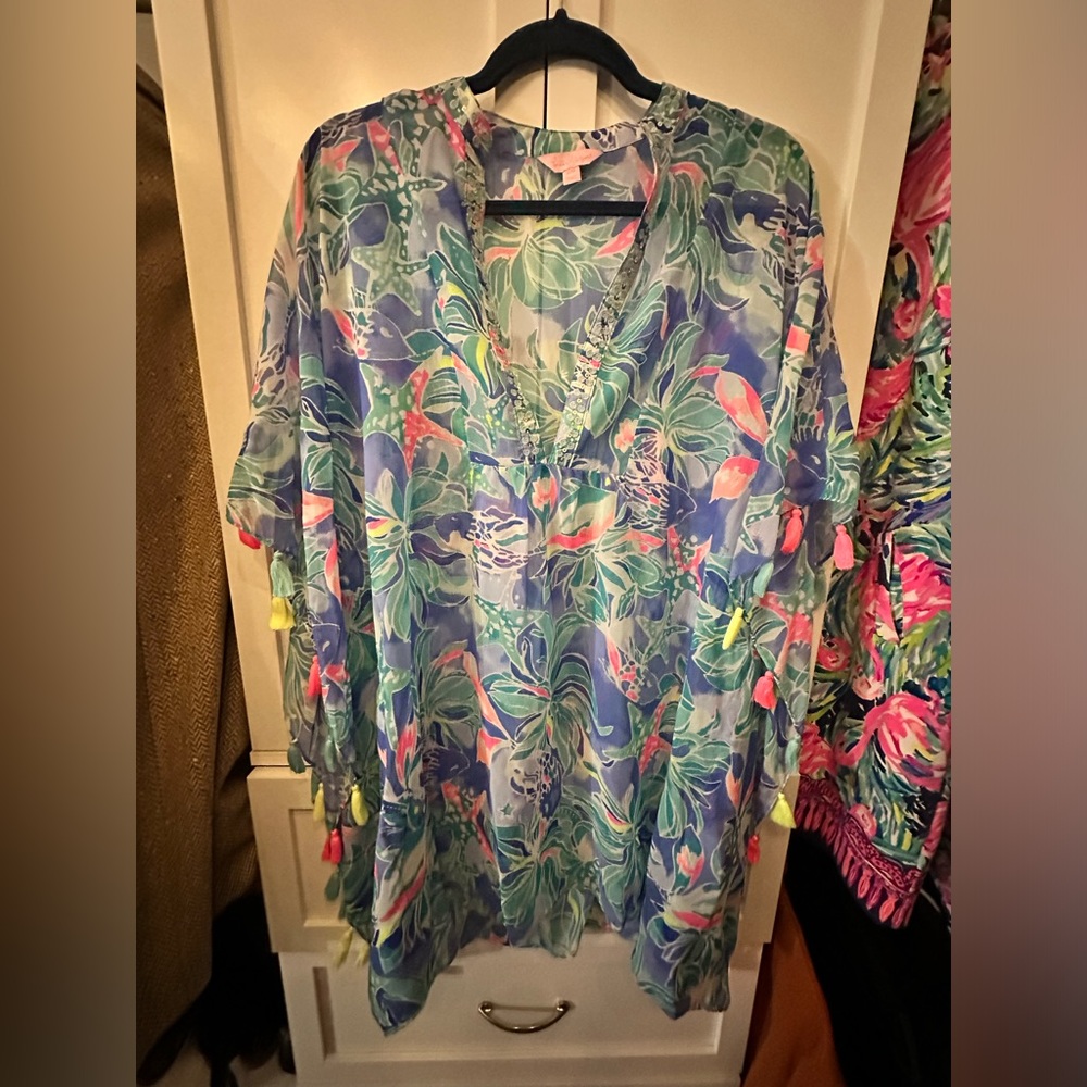 Lilly Pulitzer Arline Tunic Swim Cover Up-Celestial Sea